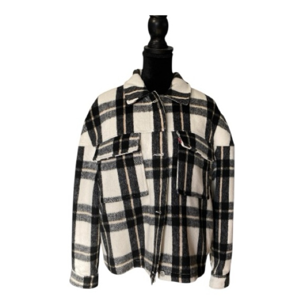 Levi's Black and White Plaid Jacket